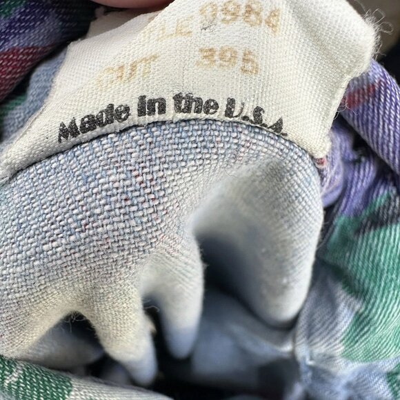 Vintage Floral Button Up Shirt Medium Oversized Denim Look Grunge 90s BONGO - Picture 7 of 7